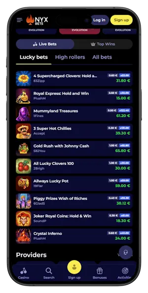 Nyxbets Screenshot